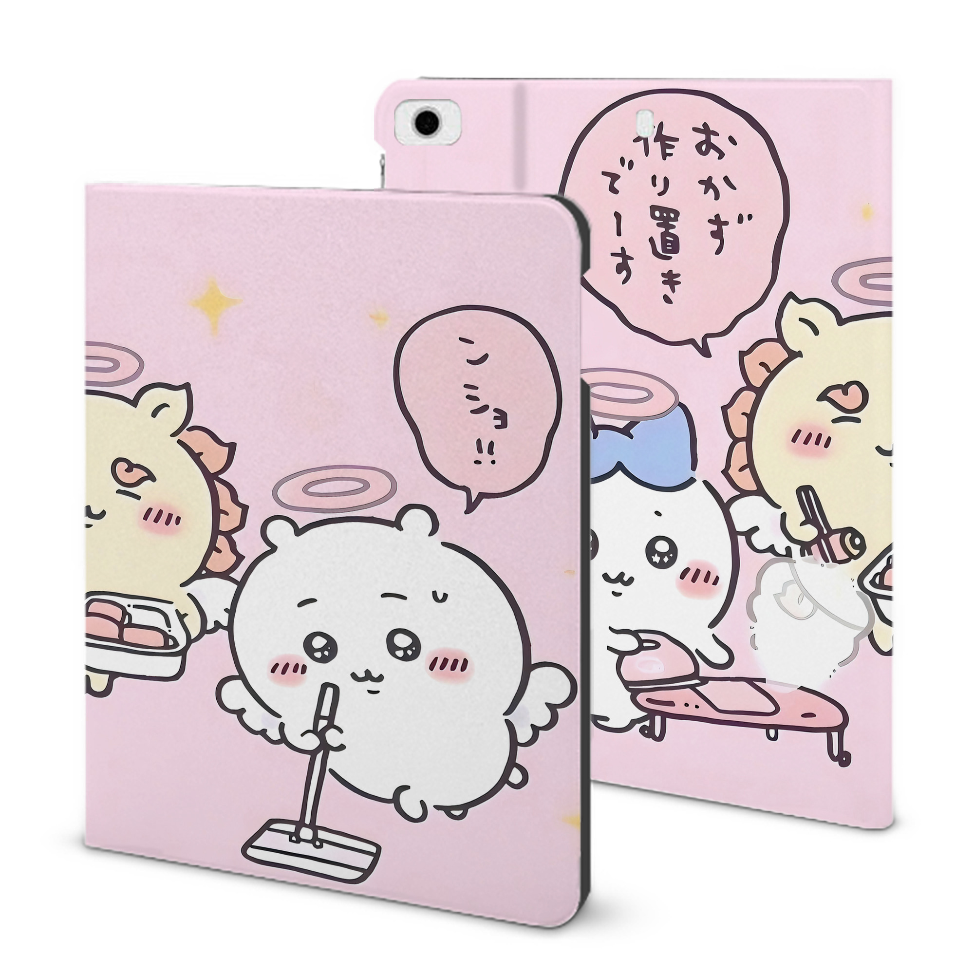 （画像用） ちいかわ Chii-kawa IPad ケース ブック型 PUレザー TPU 耐衝撃 軽量 薄型 ペン収納なし 全面保護 IPad 各モデル対応